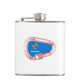 Oklahoma Climbing Carabiner Hip Flask