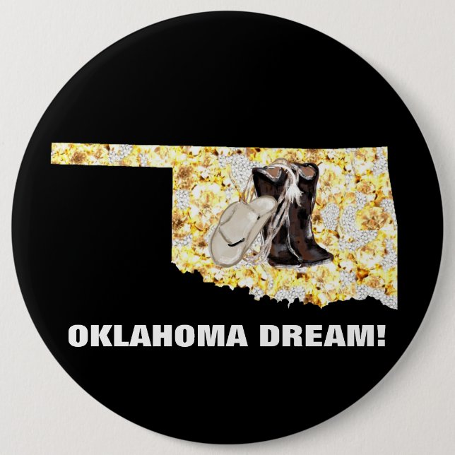 OKLAHOMA DREAM! 6 CM ROUND BADGE (Front)