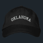 Oklahoma Embroidered Adjustable Cap Black<br><div class="desc">A Basic Adjustable Cap embroidered with the (customisable) text Oklahoma. Select the hat and text colour and style of your choice.</div>