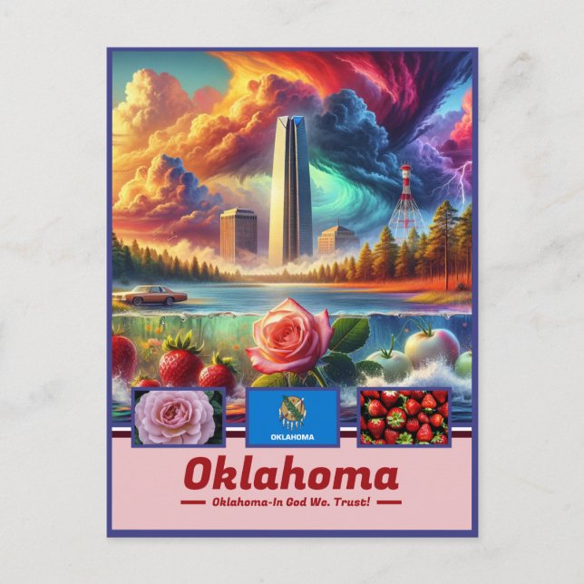 Oklahoma Essence Landmarks & Nature Postcard (Front)