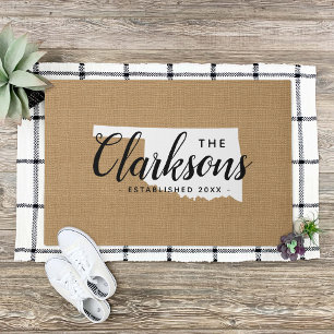 Oklahoma Family Monogram State Doormat