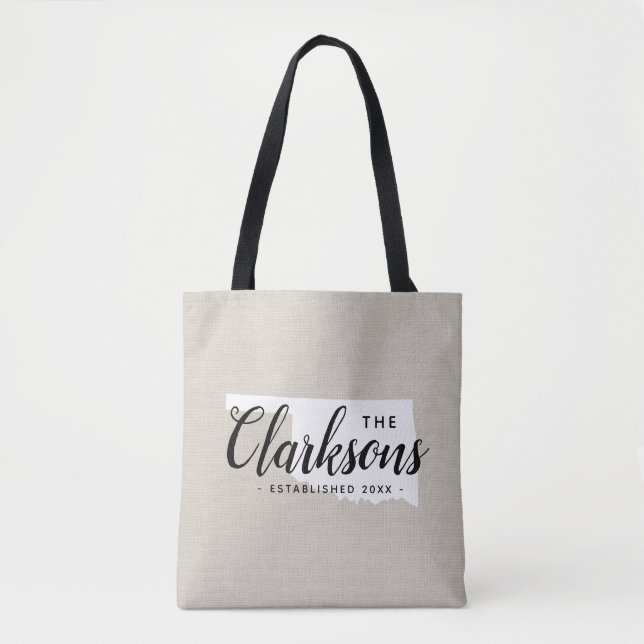 Oklahoma Family Monogram State Tote Bag (Front)
