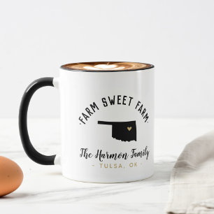 Oklahoma Farm Sweet Farm Family Monogram Mug
