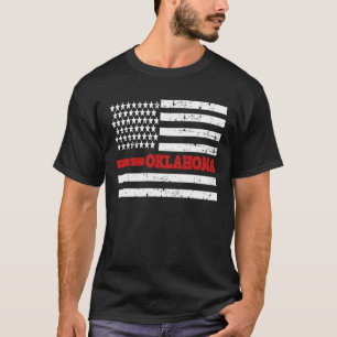 Oklahoma Firefighter Fire Rescue Distressed Red Li T-Shirt