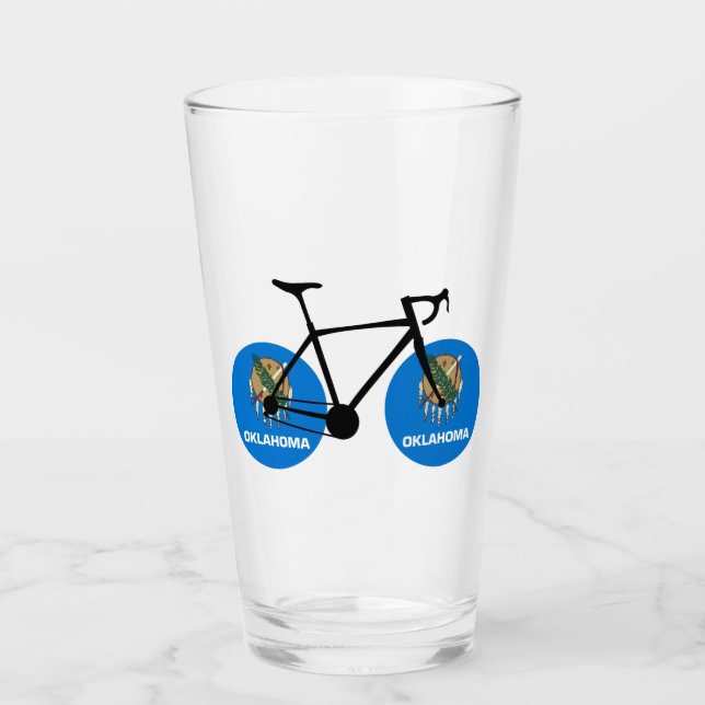 Oklahoma Flag Cycling Glass (Front)