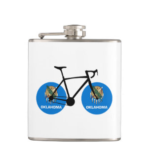 Oklahoma Flag Cycling Hip Flask