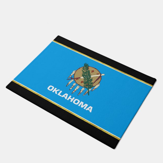 Oklahoma flag doormat (Angled)