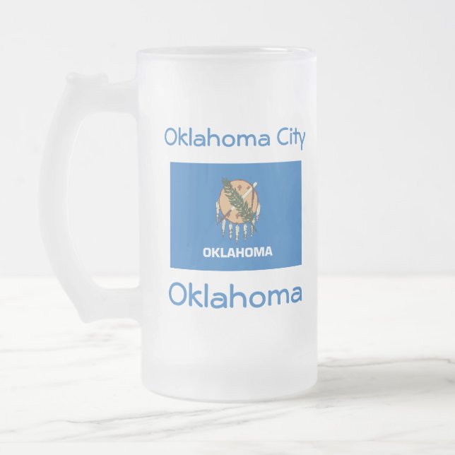 Oklahoma Flag Map City Mug (Left)