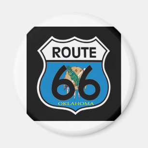 Oklahoma flag Route 66 Shield Magnet