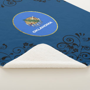 Oklahoma flag sherpa blanket