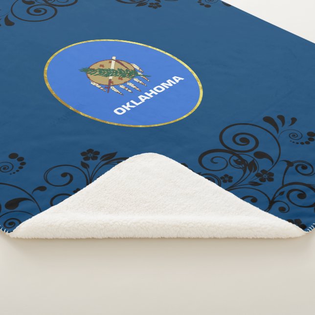 Oklahoma flag sherpa blanket (3/4)