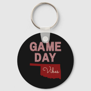Oklahoma Football Game Day Vibes Fall Tailgate  Key Ring