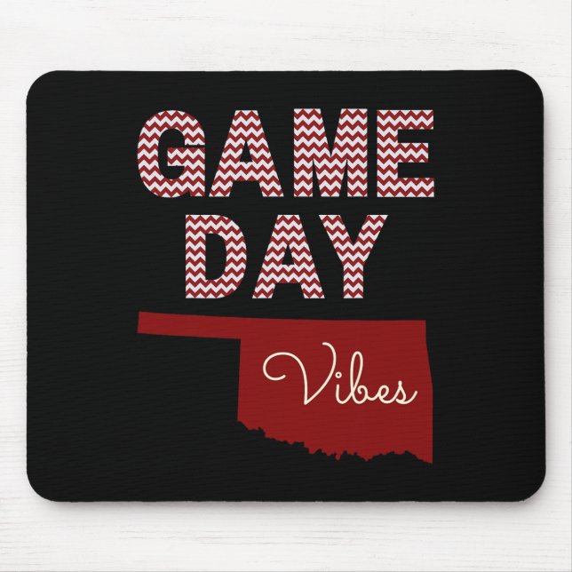 Oklahoma Football Game Day Vibes Fall Tailgate  Mouse Mat (Front)