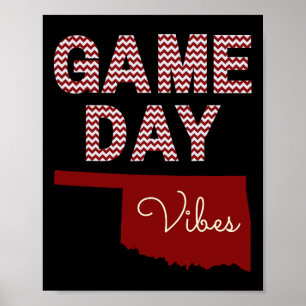 Oklahoma Football Game Day Vibes Fall Tailgate  Poster