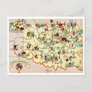 Oklahoma Funny Map Postcard