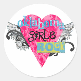 Oklahoma Girls Rock Classic Round Sticker