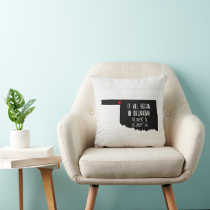 Oklahoma GPS Coordinates with Heart Cushion