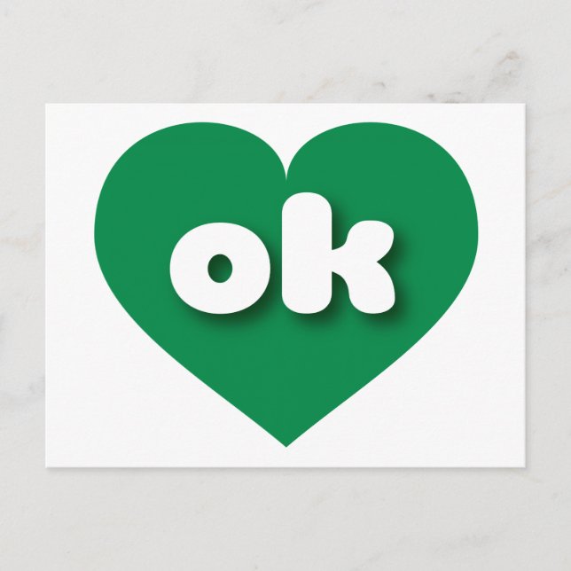 Oklahoma green heart - I love ok Postcard (Front)