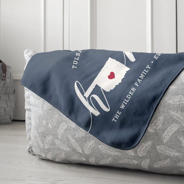 Oklahoma Home State Personalised Sherpa Blanket (Creator Uploaded)