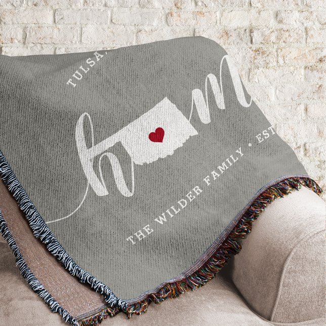 Oklahoma Home State Personalised Throw Blanket (Creator Uploaded)
