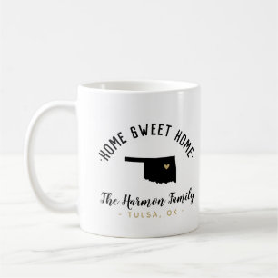 Oklahoma Home Sweet Home Family Monogram Mug