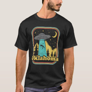 Oklahoma Hometown Native Ufo Alien 80s Retro State T-Shirt