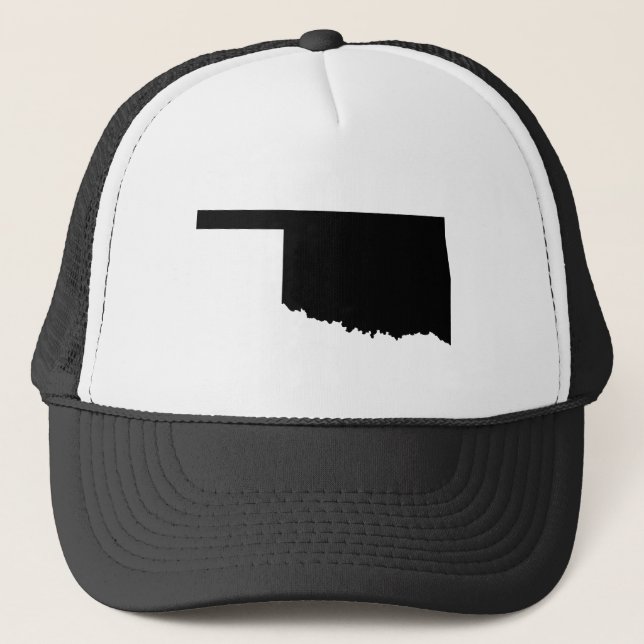 Oklahoma in Black and White Trucker Hat (Front)