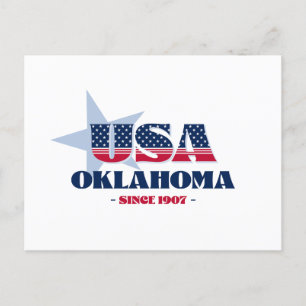 Oklahoma in Red, White, and Blue Postcard