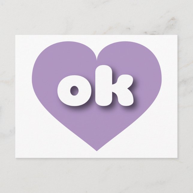 Oklahoma lavender heart - I love ok Postcard (Front)