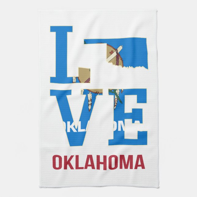 Oklahoma Love USA State Tea Towel (Vertical)