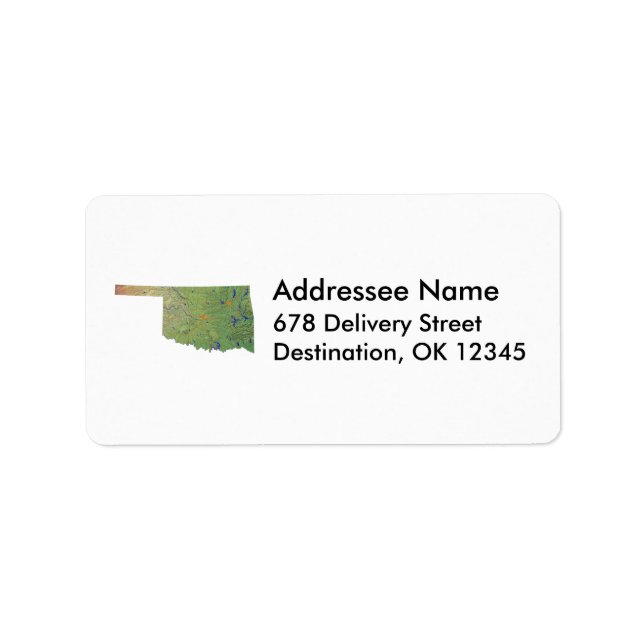 Oklahoma Map Address Label (Front)