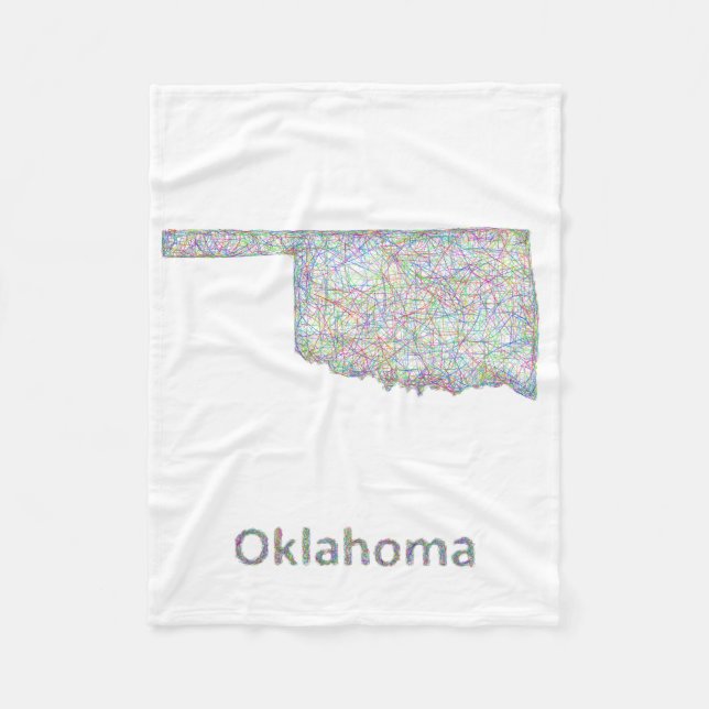 Oklahoma map fleece blanket (Front)