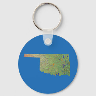 Oklahoma Map Keychain