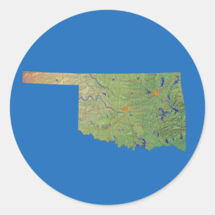 Oklahoma Map Sticker
