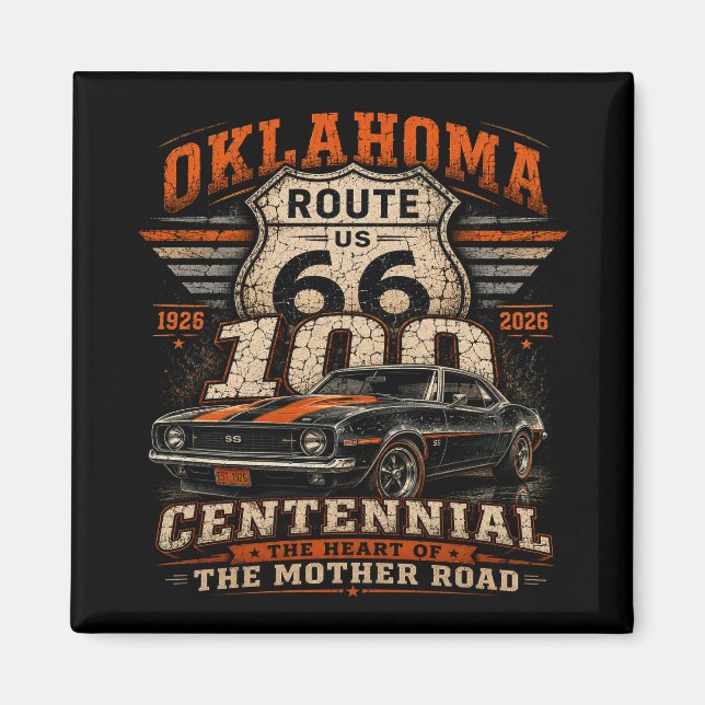Oklahoma Mother Road Collectable Magnet (Front)