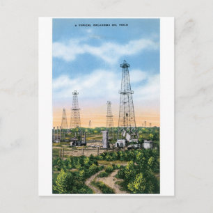 Oklahoma Oil Field Postcard