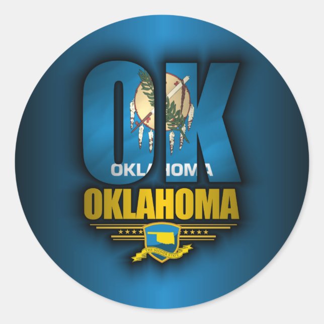 Oklahoma (OK) Classic Round Sticker (Front)
