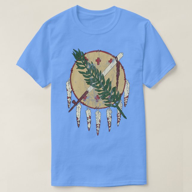 Oklahoma Osage shield distressed  T-Shirt (Design Front)