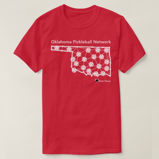 Oklahoma Pickleball Network Map T-Shirt (Design Front)