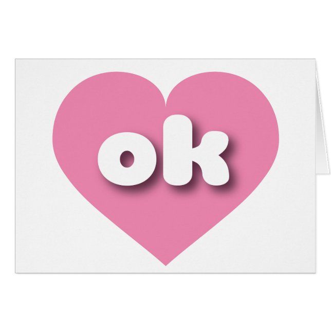 Oklahoma pink heart - I love ok (Front Horizontal)