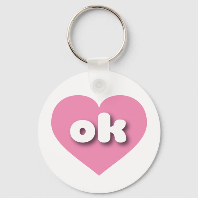 Oklahoma pink heart - I love ok Key Ring (Front)