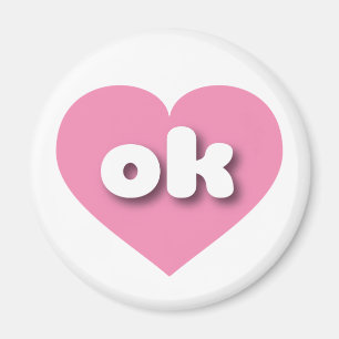 Oklahoma pink heart - I love ok Magnet