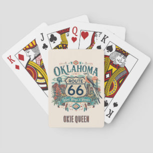 Oklahoma Prairie Boho Route 66 Game Night Playing Cards