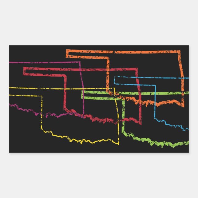 oklahoma pride blur rectangular sticker (Front)