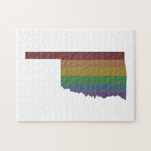 Oklahoma Rainbow Gay Pride Jigsaw Puzzle
