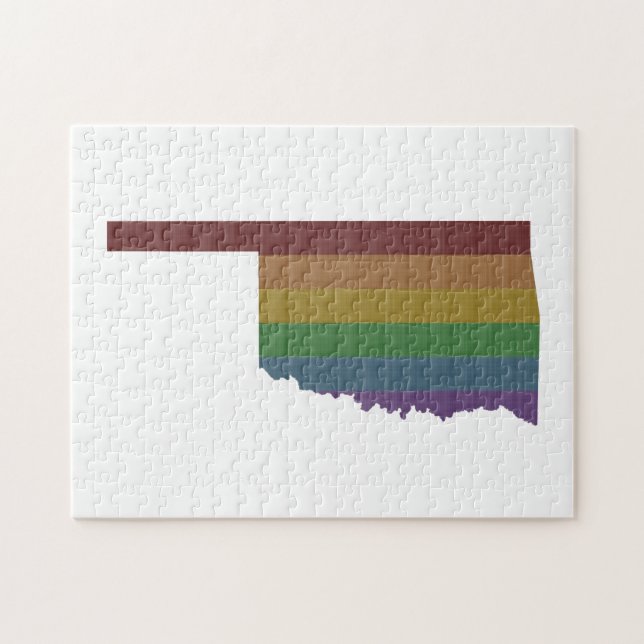 Oklahoma Rainbow Gay Pride Jigsaw Puzzle (Horizontal)