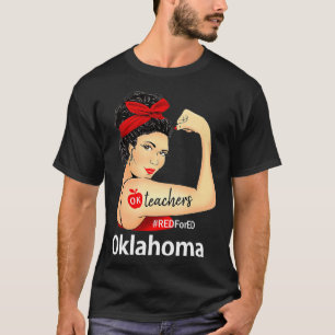 Oklahoma Red For Ed OK Red4Ed Rosie the Riveter T-Shirt