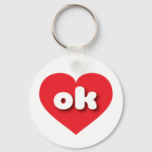 Oklahoma red heart - I love ok Key Ring