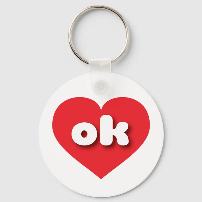 Oklahoma red heart - I love ok Key Ring (Front)