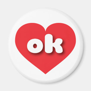 Oklahoma red heart - I love ok Magnet